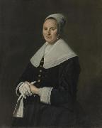Frans Hals Portrait of woman with gloves oil painting artist